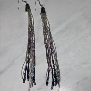Free People Silver Beaded Earrings